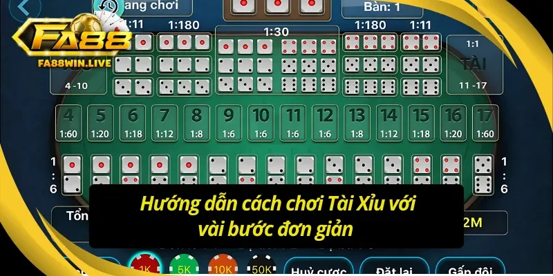 Các bước cơ bản để chơi Tài Xỉu Fa88 dễ hiểu cho tân thủ